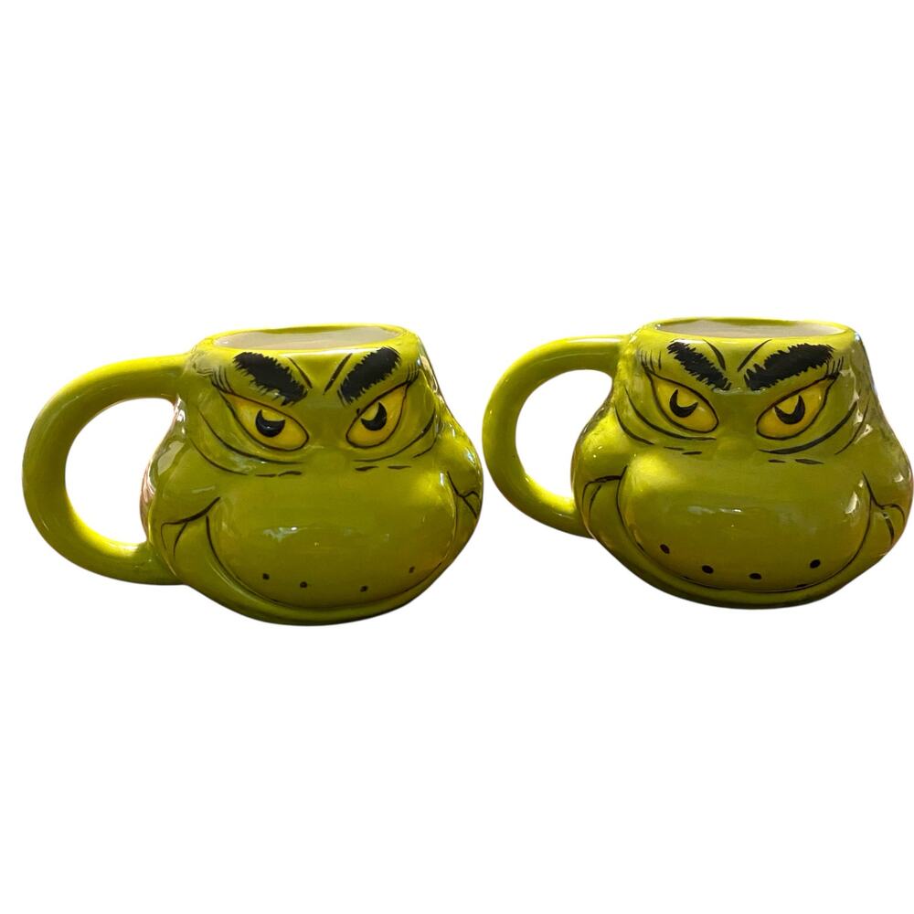 Dr. Seuss The Grinch Mug Green 3D Figural Sculpted Christmas Holiday Shot Glass